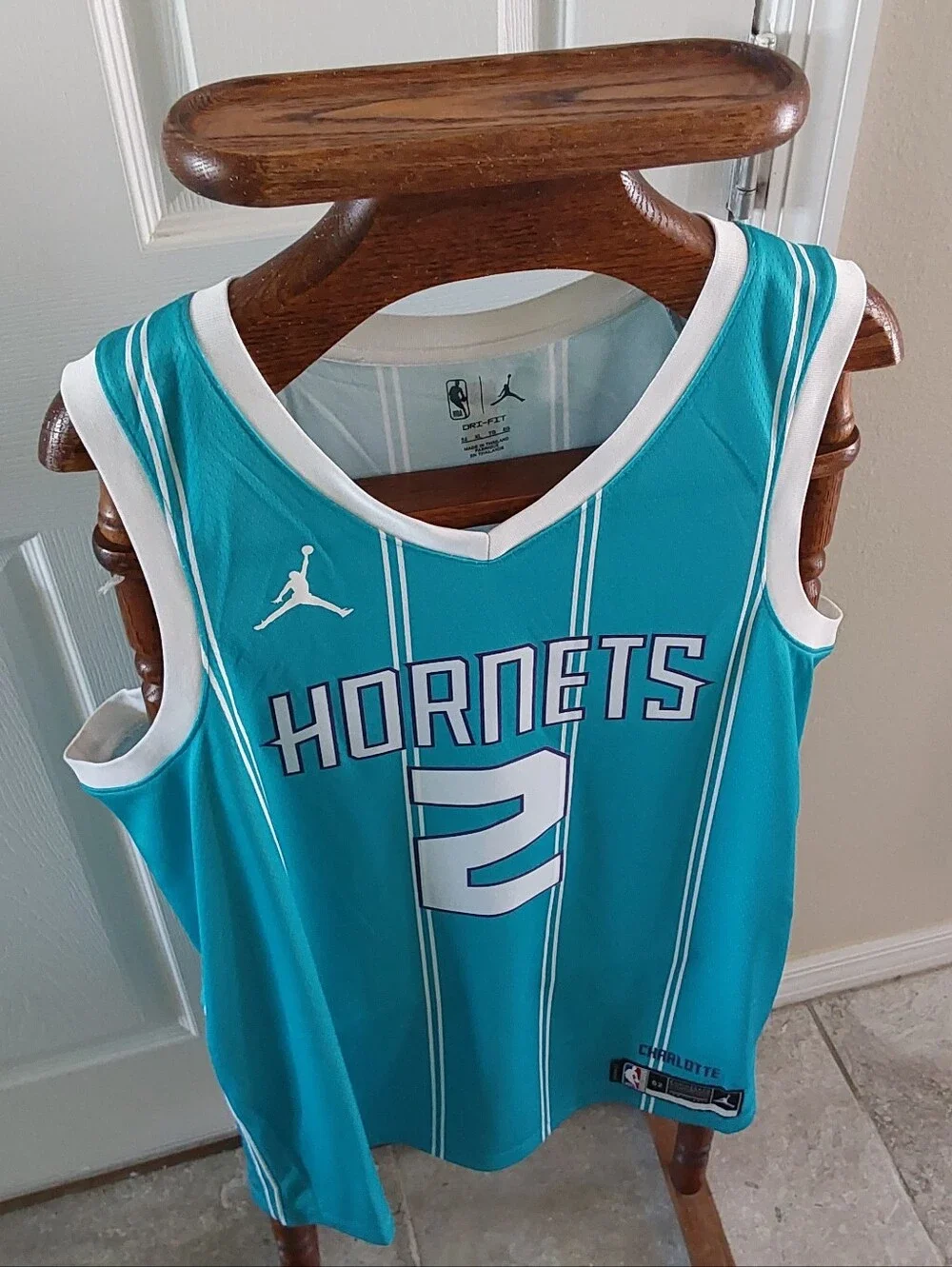 Nike Air Jordan Teal Hornets Lamelo #2 Ball Swingman Basketball Jersey